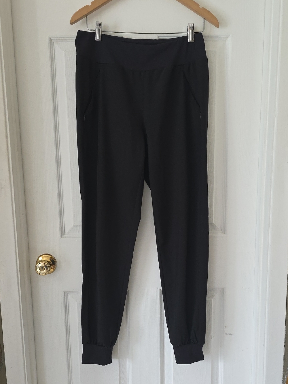 90 Degree By Reflex Women's Black High-Waist Jogger Pants With Pockets Size M